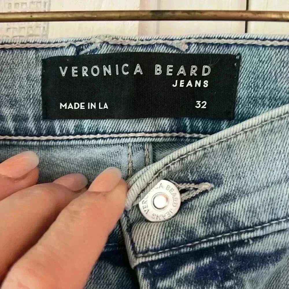 Veronica Beard Sky Blue Straight Leg Jeans - Picture 6 of 8